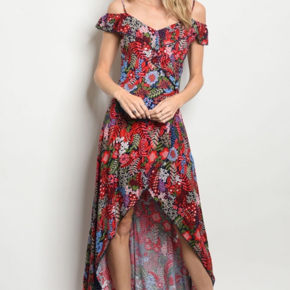 LAST 1! GIRLY & FLIRTY FLORAL TROPICAL MAXI DRESS - Picture 2 of 7